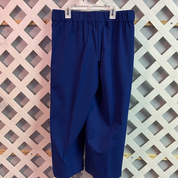 Isaac Mizrahi Live! Petite 24/7 Stretch Wide Leg Crop Pant Royal Navy 12P - Picture 3 of 8
